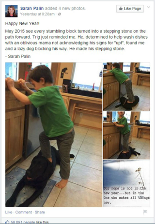 Illustration for article titled Sarah Palin's Kid Stands on Dog; Palin Blames Dog for Being "Lazy"